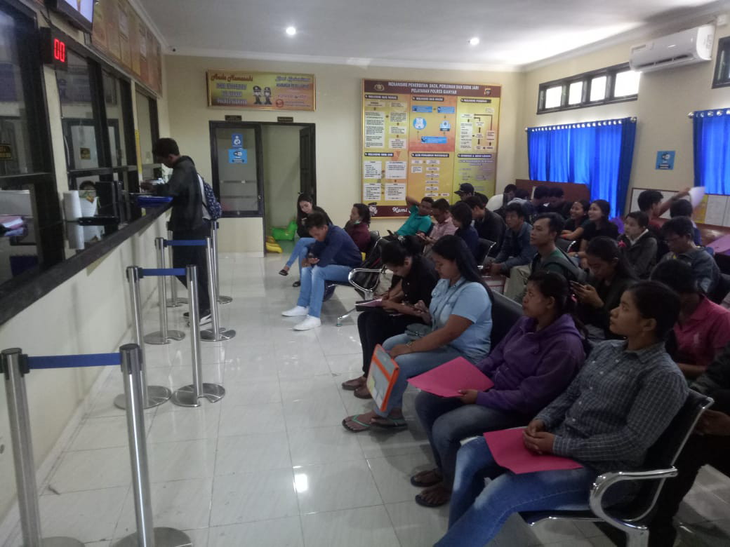 Pendaftaran SKCK di Polres Gianyar Mebludak