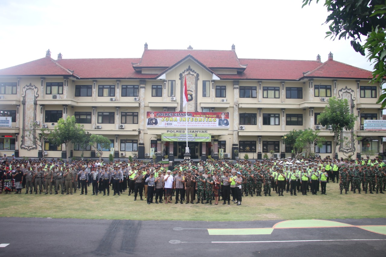 890 Personel Polisi Amankan Malam Puncak Tahun Baru 2020 di Gianyar