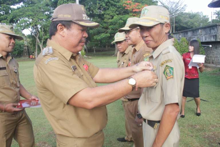 Puluhan Tahun Mengabdi, Bupati Artha Sematkan Satya Lencana Bagi ASN