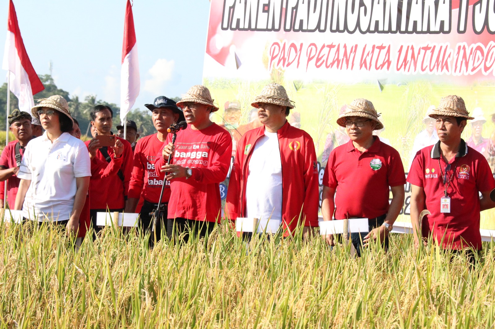 Pemkab Tabanan Buka Acara Panen Padi Nusantara 1 Juta Hektar di Subak Bengkel 1