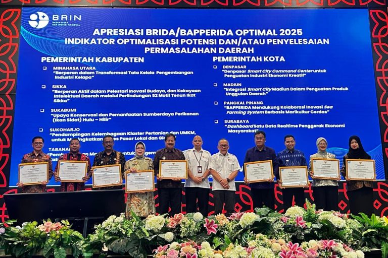 Tabanan Raih Apresiasi BRIDA Optimal 2025 dari BRIN :  Bukti Sinergi Riset dan Inovasi Daerah