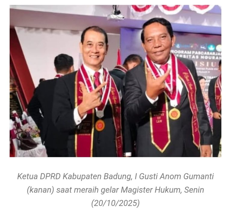 Ketua DPRD Badung Raih Gelar Magister Hukum, Soroti Pentingnya Harmonisasi Aturan Bansos