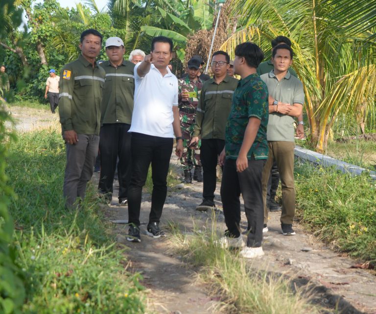 Bupati Kembang Tinjau Langsung Proyek Rabat Beton Jalan Banjar Loloan Medewi