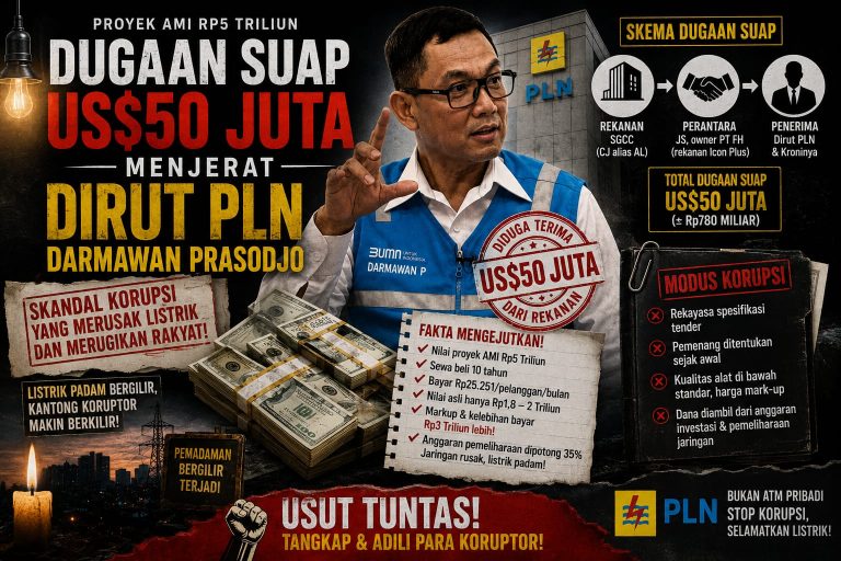 Seret Nama Dirut PLN Darmawan Prasodjo, Re-LUN Ungkap Skema Dugaan Suap US$50 Juta Proyek AMI