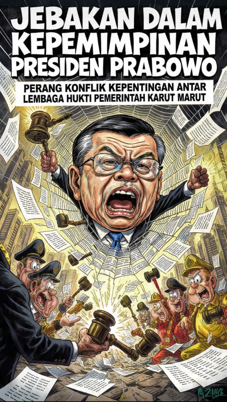 Jebakan dalam Kepemimpinan Presiden Prabowo : Perang Konflik Kepentingan Antar Lembaga Hukum Bukti Pemerintah Karut Marut