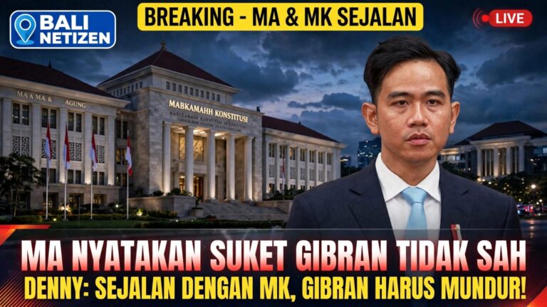 TOK! MA Nyatakan Suket Gibran TIDAK SAH – Denny: MA Sejalan dengan MK, Gibran Harus MUNDUR!